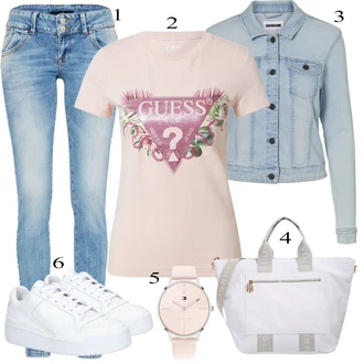 Dlouhé Outfit s Černá/Fialová/Bílá/Hnědá/Oranžová/Růžová Džíny s Dírou/Zkrácené Džíny/Motorkářské Džíny/Kožená bunda/Push up Džín/Džíny s Nízkým Sedem/Džín s Nízkým Pasem/Džíny s Rozparkem/Kotníková Bota LTB "Ležérní Outfits"