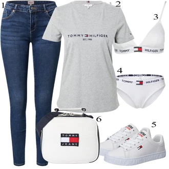 Outfit sa Siva Obuća Tenisica Tommy Jeans "Ljetni outfiti"