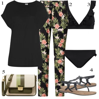 Outfity pro zábavu s Černá Plavky Bikiny s volánky/Volánový Plavky Shiwi "Perfektní na léto"