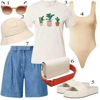 Outfit sa Bež/Pink Korektivne gaćice/Bodi Majica/Tijelo bez žica/Oblikovanje tijela/Mesh Bodij/Body s žicom ow collection "Ljetni outfiti"