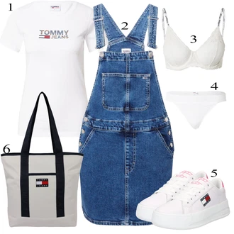 Vintage kombinacije Denim/Traper sa Plava Haljina Tommy Jeans "Ljetni outfiti"