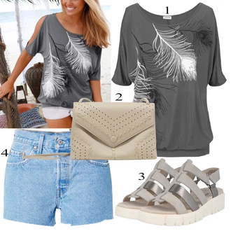 Outfit sa Siva Obuća Sandale Caprice "Ljetni outfiti"