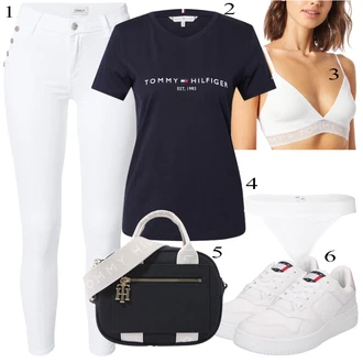 Outfit s Pastelové barvy Bota Teniska Tommy Jeans "Letní Outfit"