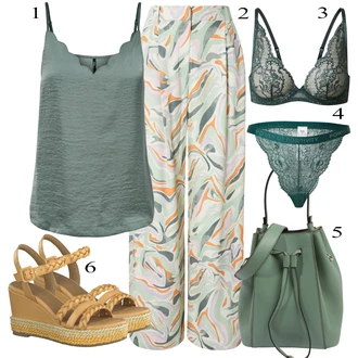 outfit mit Zelena/Svetlo modra/Turkizna/Svetlo zelena Tunika/Bluza velika velikost/Obleka velike velikosti Only "Poletna oblačila"