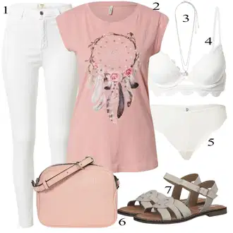 Outfit sa Pink/Bež/Plava Torba Za Preko Ramena Calvin Klein Jeans "Ljetni outfiti"