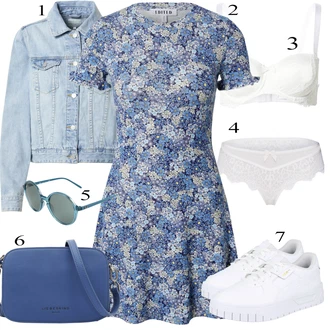 Outfit s Bílá Kalhotky/Zvonová Kalhoty HUNKEMÖLLER "Pestrý letní outfit"