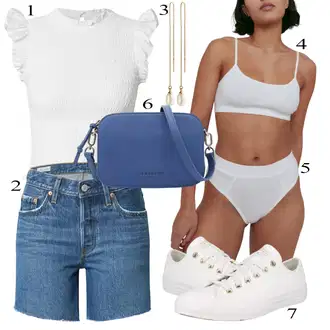 Chuck Taylor All Star Outfit sa Bijela/Krem/Kaki Platnena tenisica/Tanka tenisica/Kožna tenisica/Niska Tenisica Converse "Ljetni outfiti"