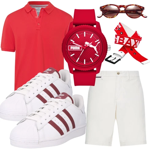 Rot Gürtel Cipo & Baxx kombinieren mit Beige Sonnenbrille EYE RESPECT