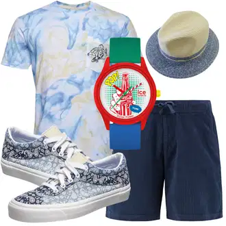 Outfit mit Blau/Rosa/Hellblau Bluse Große Größe/T-Shirt & Top/Shirt & Top Große Größe/T-Shirt Mit Print/Print Shirt/Kurzarm T-Shirt/Ausgefallenes T-shirt/Sport-T-Shirt Superdry "Outfit in sommerlichen Farben"