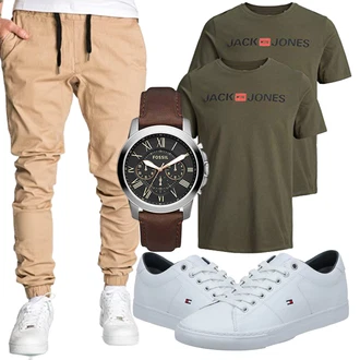 Outfit mit Grau Sneaker/Schuh Tommy Hilfiger "Outfits für jeden Tag"