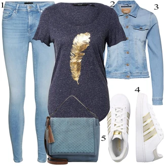 Superstar Outfit sa Bijela Niska Tenisica Adidas Originals "Ljetni outfiti"