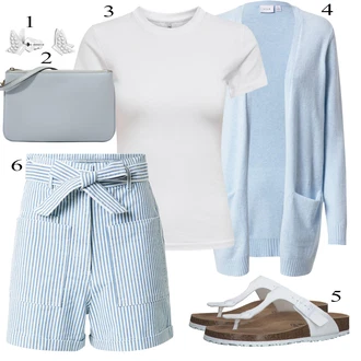 Outfity pro léto S křivkami s Světle modrá/Modrá Pletenina veľkej veľkosti Vila "Letní Outfit"