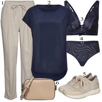 Outfit s Modrá/Tmavě modrá Spodní kalhotky/Tanga/Klasické kalhotky/Formující Kalhotky/Slip S Nízkým Pasem/Průhledná kalhotka/Brazilské Kalhotky/Průsvitná kalhotka JOOP! "Letní Outfit"