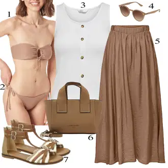 Outfity pro zábavu s Béžová/Hnědá/Fialová/Růžová Plavky Bikiny - Spodní Díl/Zavinovací bikini/Micro Bikini/Balconette-bikini/Provázkové bikini/Spodní díl bikin Abercrombie & Fitch "Letní Outfit"