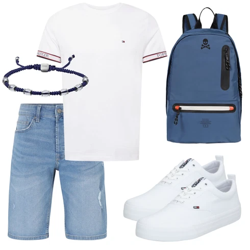 Grau/Weiß Sneaker Tommy Jeans kombinieren