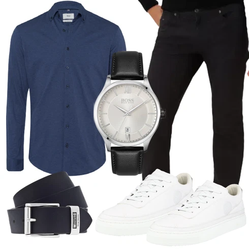 Weiß/Creme Sneaker Low/Plateau-Sneaker/Leder Sneaker/Schmaler Sneaker komrads kombinieren