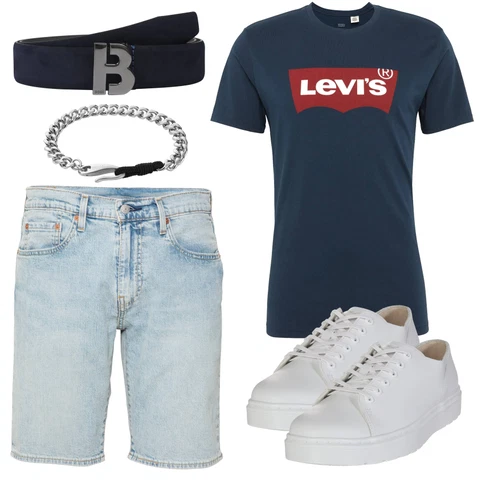 Lang Dunkelblau Bluse Große Größe/Shirt & Top Große Größe/T-Shirt Print Shirt/Kurzarm T-Shirt/T-Shirt Training/T-Shirt Mit Print/Funktions T-Shirt/Ausgefallenes T-Shirt/Umstands T-Shirt levi's ® kombinieren