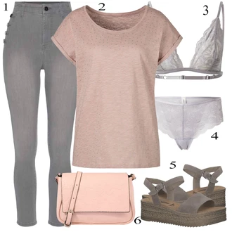 outfit mit Bež Torba za čez ramo Calvin Klein Jeans "Poletna oblačila"