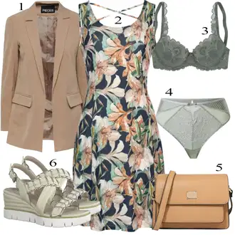Outfit sa Smeđa/Plava/Zeleno Haljina za Plažu/Duga Ljetna Haljina/Boho Ljetna Haljina/Haljina S Printom/Haljina Bez Rukava Lascana "Ljetni outfiti"