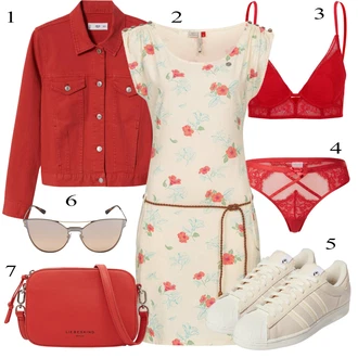 Cvjetni uzorak Outfit sa Pink/Smeđa/Crvena/Narandžasta Haljina Veći Broj/Tunika Ragwear "Ljetni outfiti"