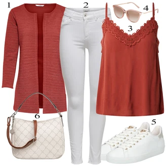 Outfit sa Bijela Obuća Tenisica Högl "Ljetni outfiti"