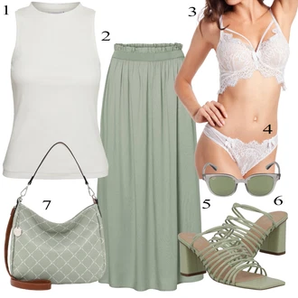 Duga/maxi Outfit sa Siva Haljina/Suknja/Dodatak VERO MODA "Ljetni outfiti"