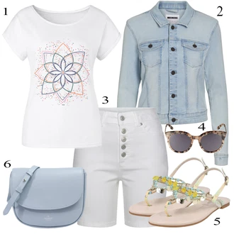 Outfit sa Plava Torba Za Preko Ramena Copenhagen "Ljetni outfiti"