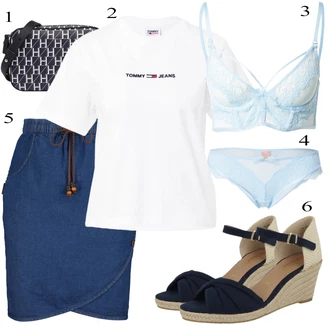 Pyžamové Outfit s Modrá/Tmavě modrá/Světle modrá Alife and Kickin "Pestrý letní outfit"