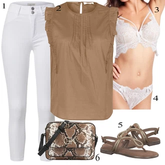 Outfit sa Pink/Bež/Bijela Trokutasti Grudnjak/Balkonet Grudnjak/Komplet donjeg rublja od čipke/Prozirni grudnjak i poprsje/Kožne jakne za muškarce/Mekani grudnjak/Komplet gaćica za grudnjak/Čipkasti grundjac/Komplet Gaćica sa Žičanim Grudnjakom/Grudnjak sa žicom/Bralette Grudnjak HUNKEMÖLLER "Ljetni outfiti"