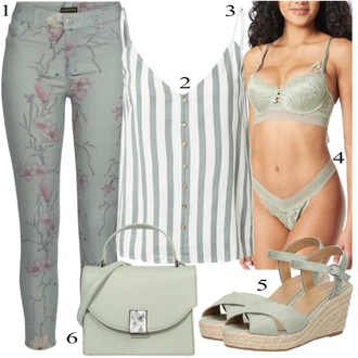 Outfit s Tričko & Top Móda Pro Plnoštíhlé Only "Letní Outfit"