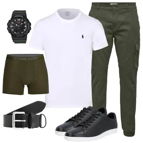 DunkelGrün/Khaki/Grün Cargohose/Cargo-Jogginghose/Funktionshose Only & Sons kombinieren
