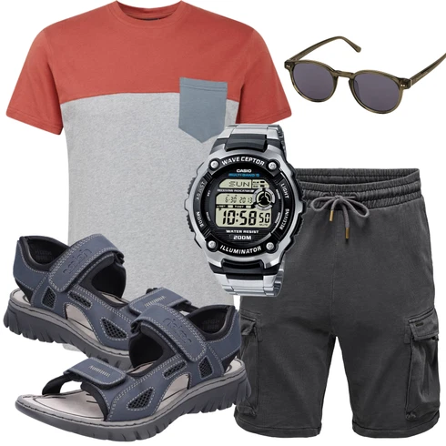 Dunkelblau/Grau/Hellblau/Blau Sandalen Mit Klettverschluss/TrekkingSandalen/Sandalen Bequem Rieker kombinieren