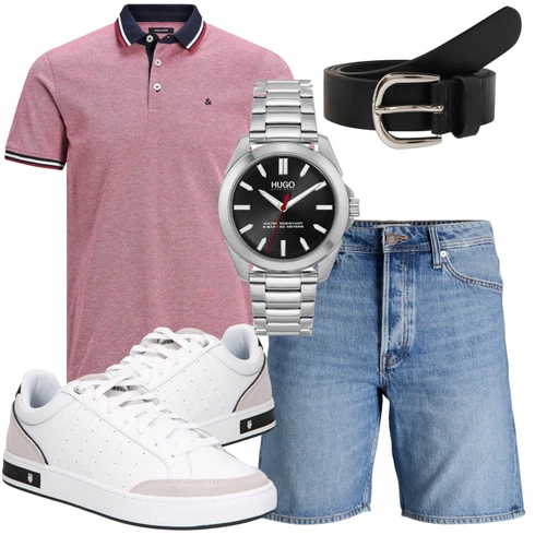 Rosa/Rot Bluse Große Größe/Shirt & Top Große Größe/Poloshirt Jack & Jones kombinieren