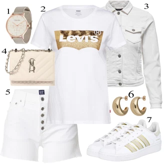 Superstar Outfit sa Bijela Niska Tenisica Adidas Originals "Ljetni outfiti"