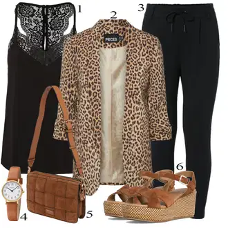 Outfit s Černá Pletený Legín/Bavlněné Legíny/Teplé Legíny/Legíny s Podšívkou/Termo Kalhoty/Tréninková Kalhoty/Kožená bunda/Tregíny Only "Letní vzhled pro módní ženy"