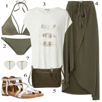 za srednje godine Outfit sa Tamnozelena/Kaki Nekategorizirano Object "Ljetni outfiti"Look: Rad, Traditional, Disko, Old Money, Romantičan, Vatrogasici, za srednje godine, Mom, Irski, Military, Elegantan