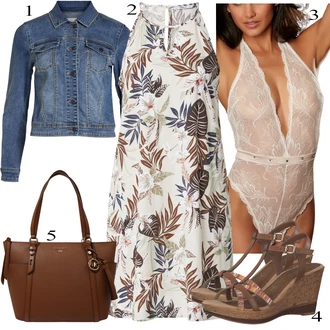 Outfity pro zábavu Tropický s Bílá/Béžová/Hnědá/Khaki/Zelená Šaty s výstřihem/Plážové Šaty/Šaty S Potiskem/Boho Letní Šaty/Dlouhé Letní Šaty Only "Letní Outfit"