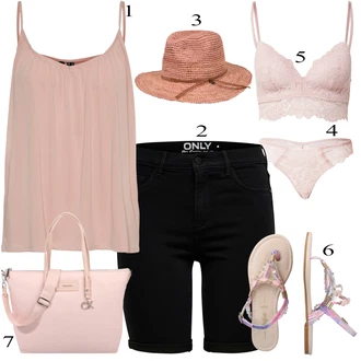 Outfit s R??ová Tanga/Pr?svitná kalhotka/Brazilské Kalhotky/Pr?hledná kalhotka/Klasické Kalhotky/Spodní Kalhotky/Kalhotky HUNKEMÖLLER "Letní Outfit"