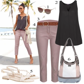 Outfit s Černá Top & košilka/Tílko Buffalo "Letní Outfit"