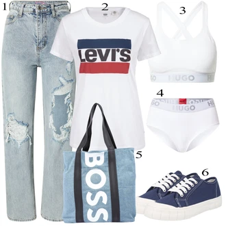 Outfit s Bílá/Krémová/Oranžová/Fialová Podprsenka S Vysokým Dekoltem/Dámská korzetová sportovní podprsenka/Vyztužený podprsenek/Odlehčovací podprsenka/Sportovní podprsenka/Kojící podprsenka Hugo "Perfektní na léto"