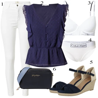 Outfit s Bílá Podprsenka Calvin Klein underwear, Bílá/Červená/Krémová/Růžová/Khaki/Tmavě červená Klasické kalhotky/Spodní kalhotky/Brazilské Kalhotky/Slip S Nízkým Pasem Calvin Klein underwear "Outfit na léto"