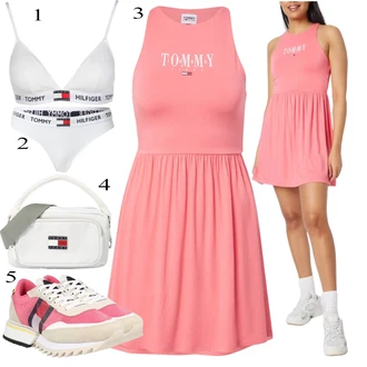 Outfit s Šedá Bota Teniska Tommy Jeans "Sportovní Outfit"