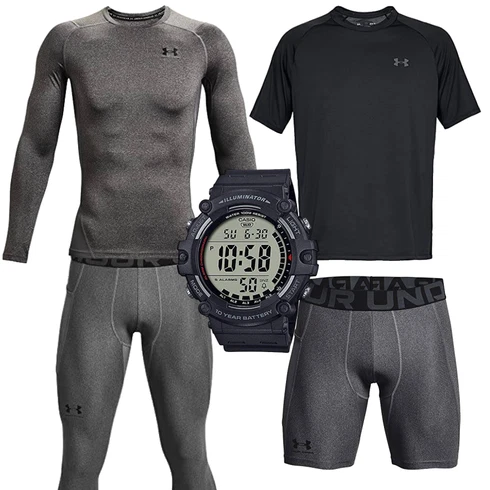 Schwarz/Grau Leggings Under Armour kombinieren