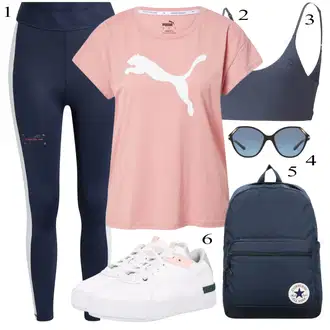 Outfit sa Tamnoplava/Svjetloplava/Plava Termo Hlača/Treggings/Kožna Jakna/Tajice visokog Struka/Hlače za Trening/Funkcionalne Hlače/Tajice za Teretanu/Podstavljena Tajica/Hlača za Trčanje/Biciklistička Hlača/Sportske hlače Puma "Sport Outfits"