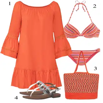 Punije Outfit sa Narandžasta/Crvena Haljina/Haljina Veći Broj/Tunika/Bluza I Tunika Lascana "Ljetni outfiti"