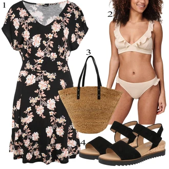 outfit mit Črna Sandali Gabor "poletna obleka"