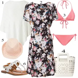 Outfit s Růžová Kožené bundy pro muže/Provázkové bikini/Trojúhelníkové Bikiny/Bikin/Bikiny s průstřihem Shiwi "Letní Outfit"