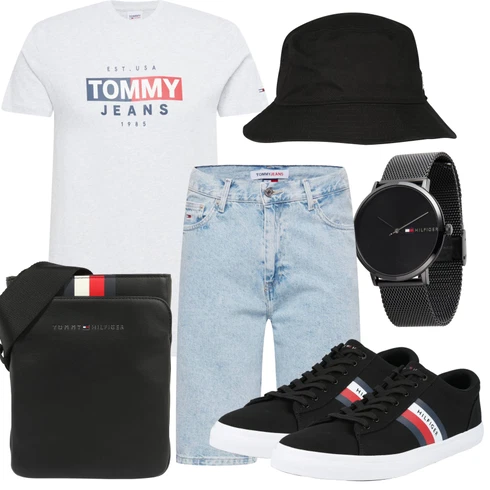 Jeans Grau Hemd/Jeans/Gürtel Tommy Jeans kombinieren