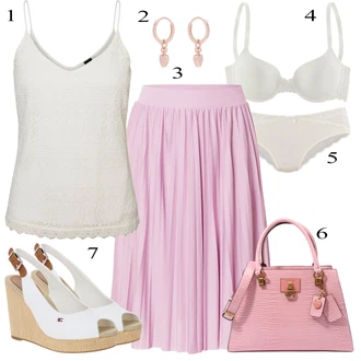 klasický Outfit sa Krem/Bijela Prozirna gaćica/Čipkasti grundjac/Podhaljina/Donje Rublje Za Oblikovanje Tijela/Mekani grudnjak/Angora Donje Rublje/Tijelo Čipkasti Bodiji Lascana "Biznis outfiti"Look: Boja, Elegantan, Old Money, Layered, Traditional, 20-ih godina, Običan, klasický