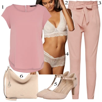 outfit mit Bež/Roza VERO MODA "Poletna oblačila"